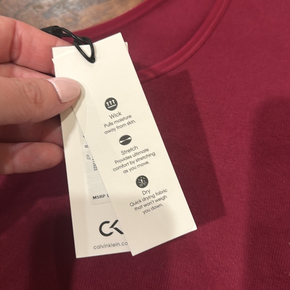 Calvin Klein Performance NWT maroon ribbed Racerback, XL - Picture 7 of 9